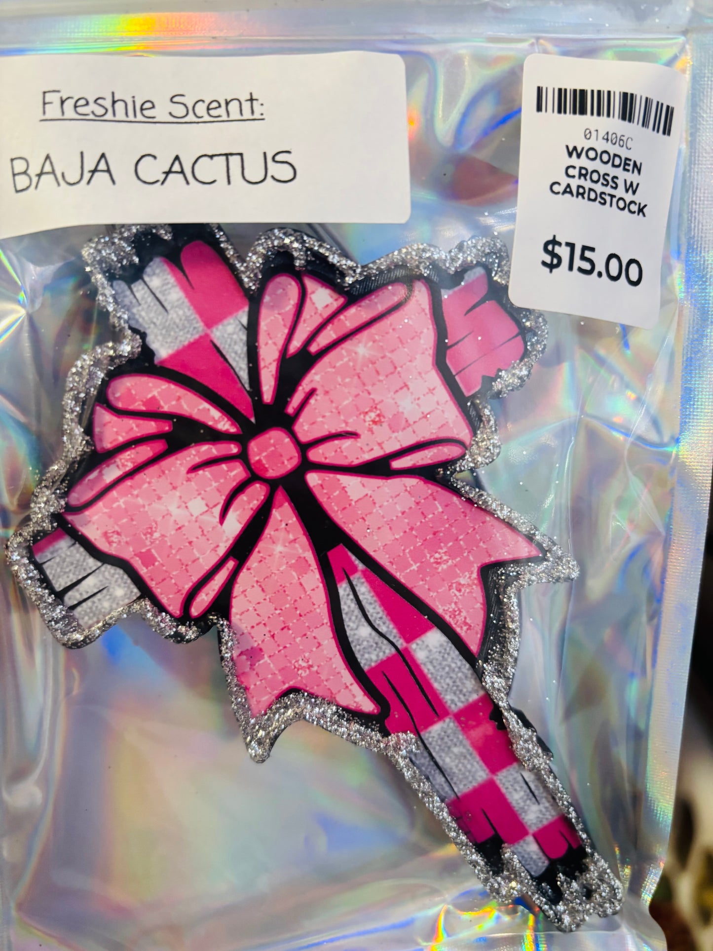 Wooden cross with bow